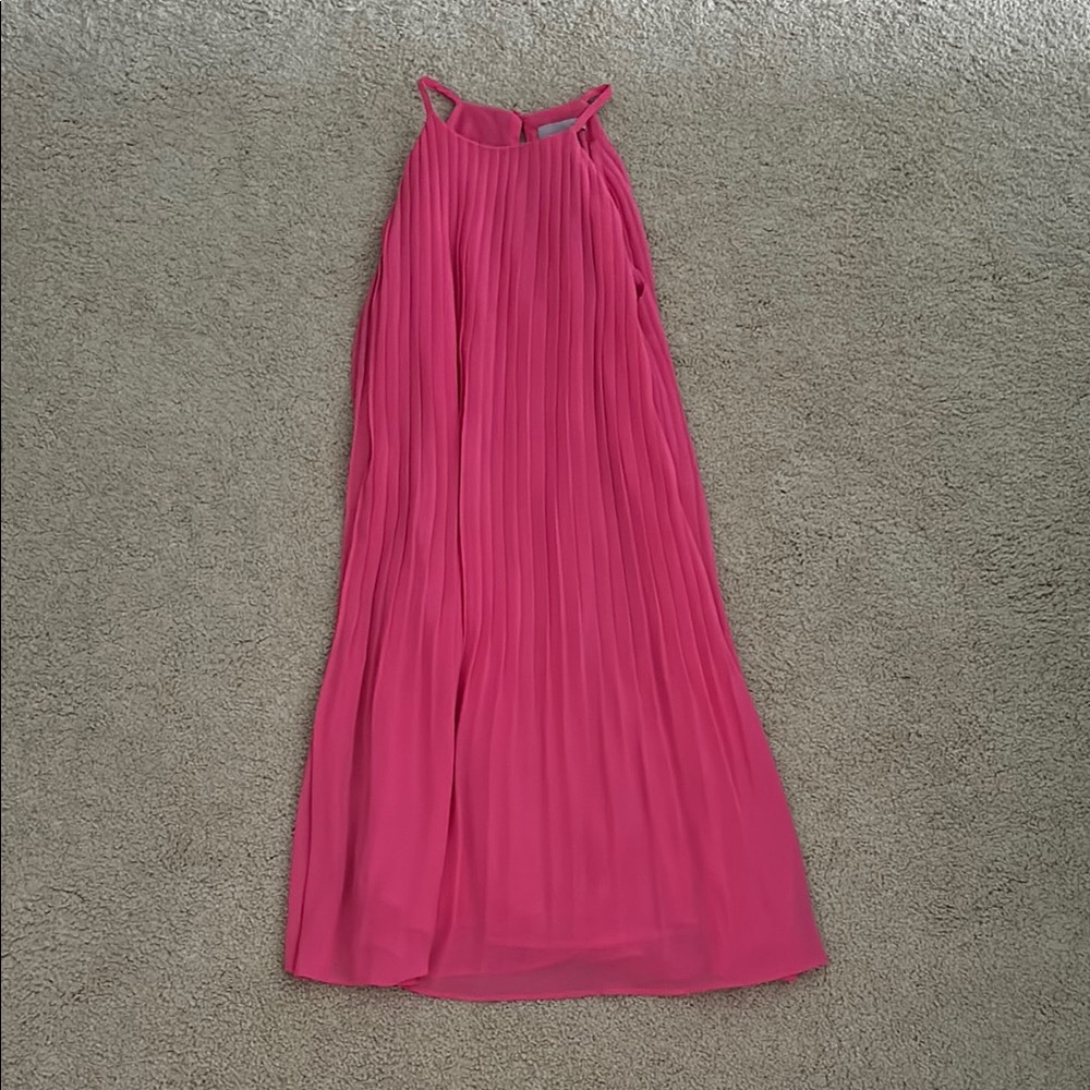 Pink Pleated Mini Dress